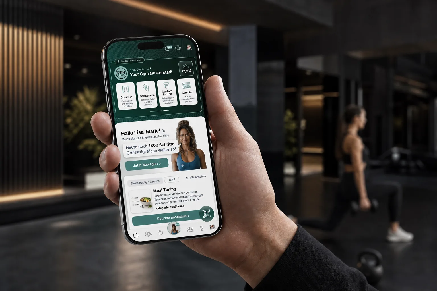 fitness nation | App Smartphone üzerinden rezervasyon, topluluk ve eğitim ilerlemesi ile