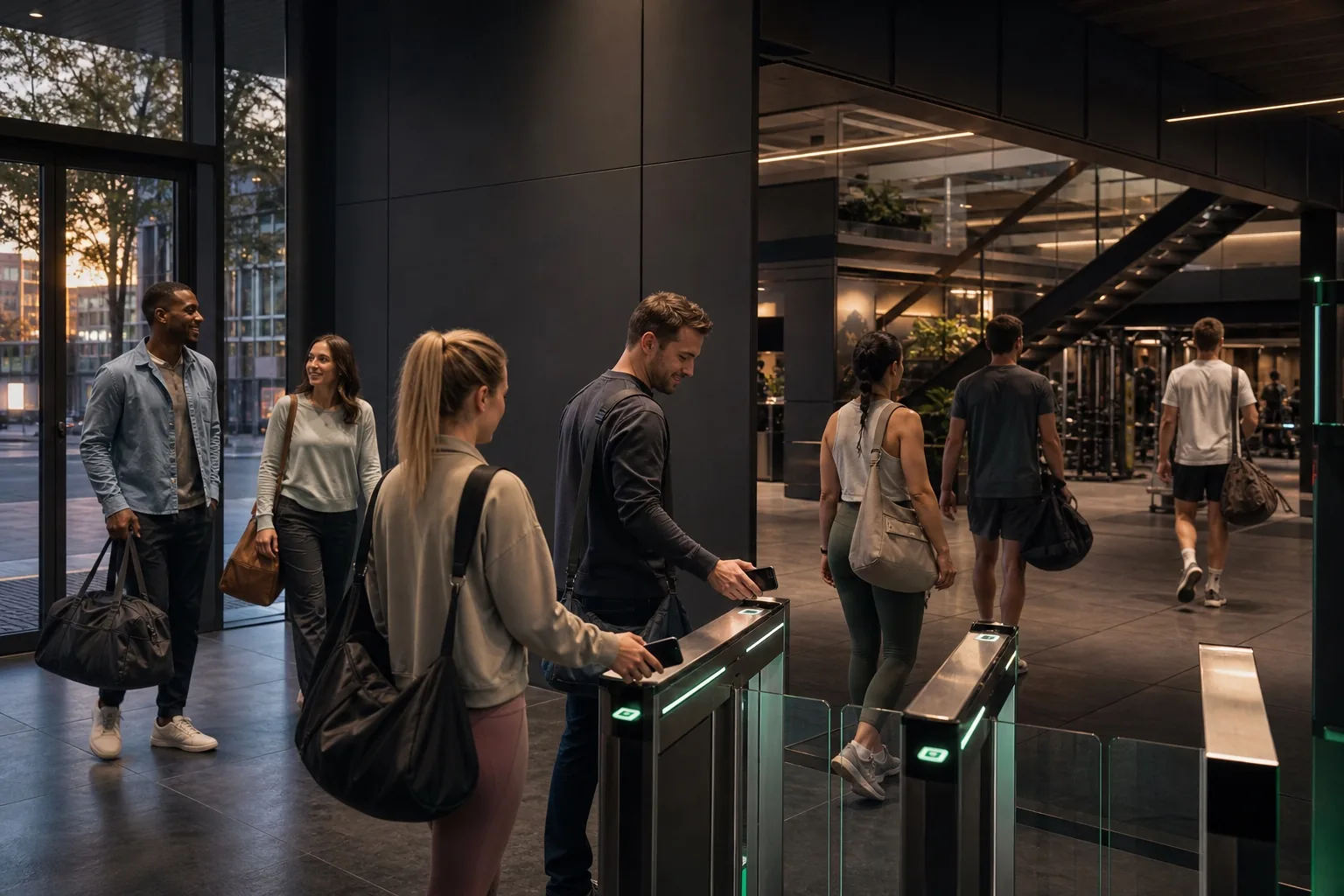 I dipendenti possono effettuare il check-in in modo flessibile in una sala fitness di alta qualità