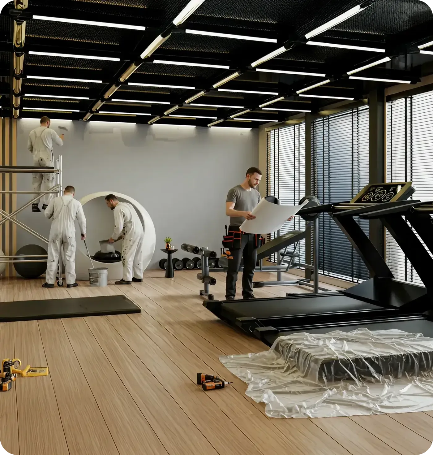 Costruzione e attrezzatura di una nuova sala fitness