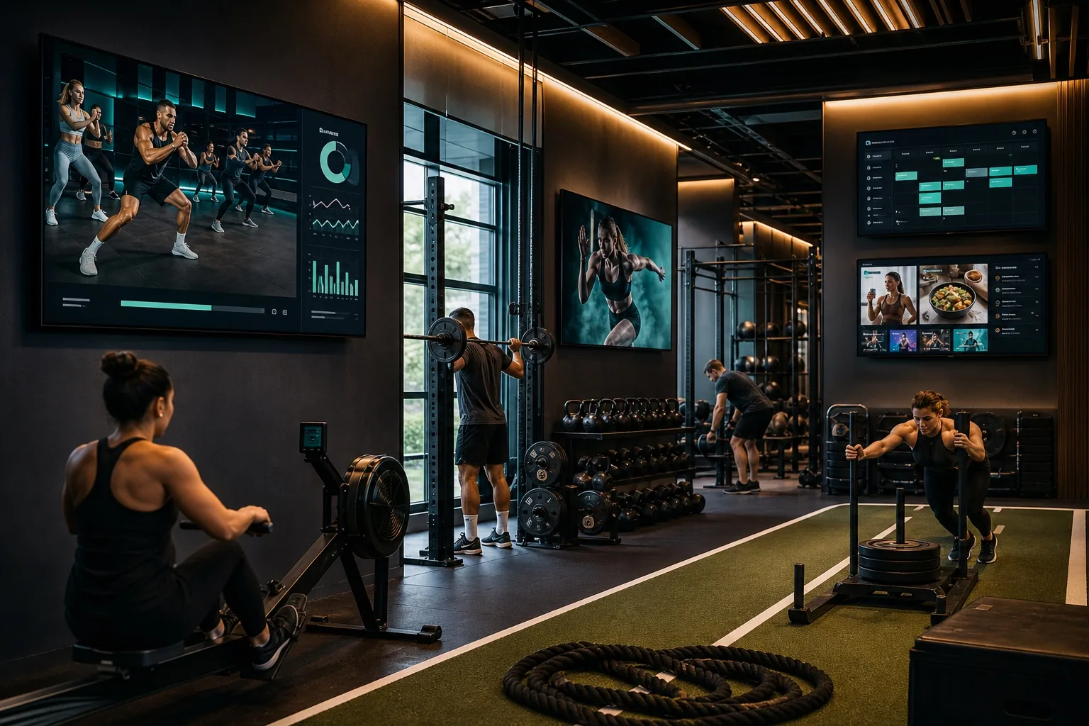 fitness nation | TV zeigt abwechslungsreichen Fitness-Content auf mehreren Screens im modernen Studio
