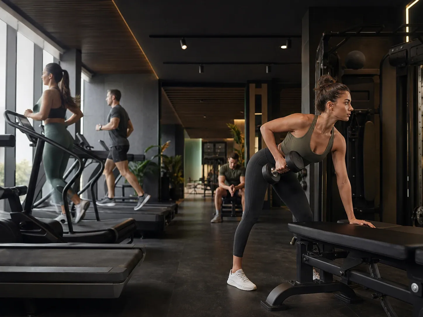 Premium-Fitnessstudio mit Kraft- und Cardiotraining